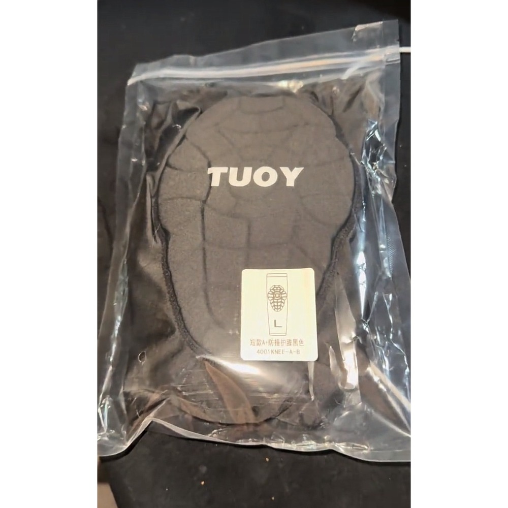 TUOY Padded Knee Sleeves Compression Leg Guard Basketball Football Black Large